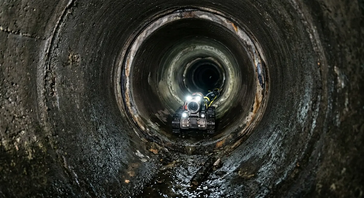 Robotic sewer camera inspecting pipe interior for Sewer Line Repair in Port Orange